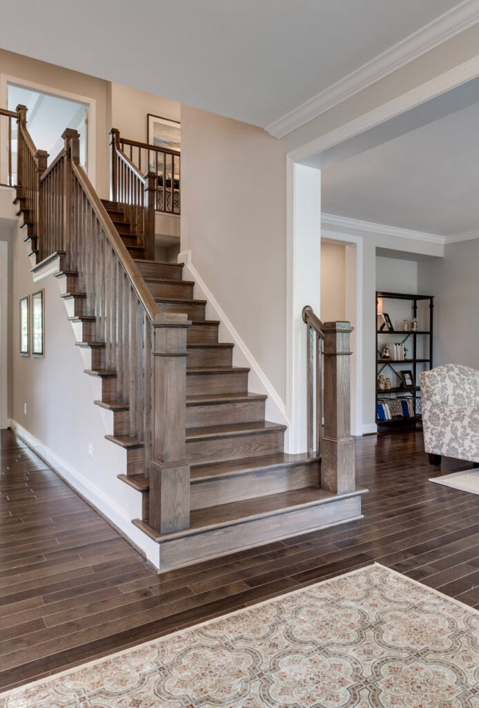 This shows a completed home stair project.