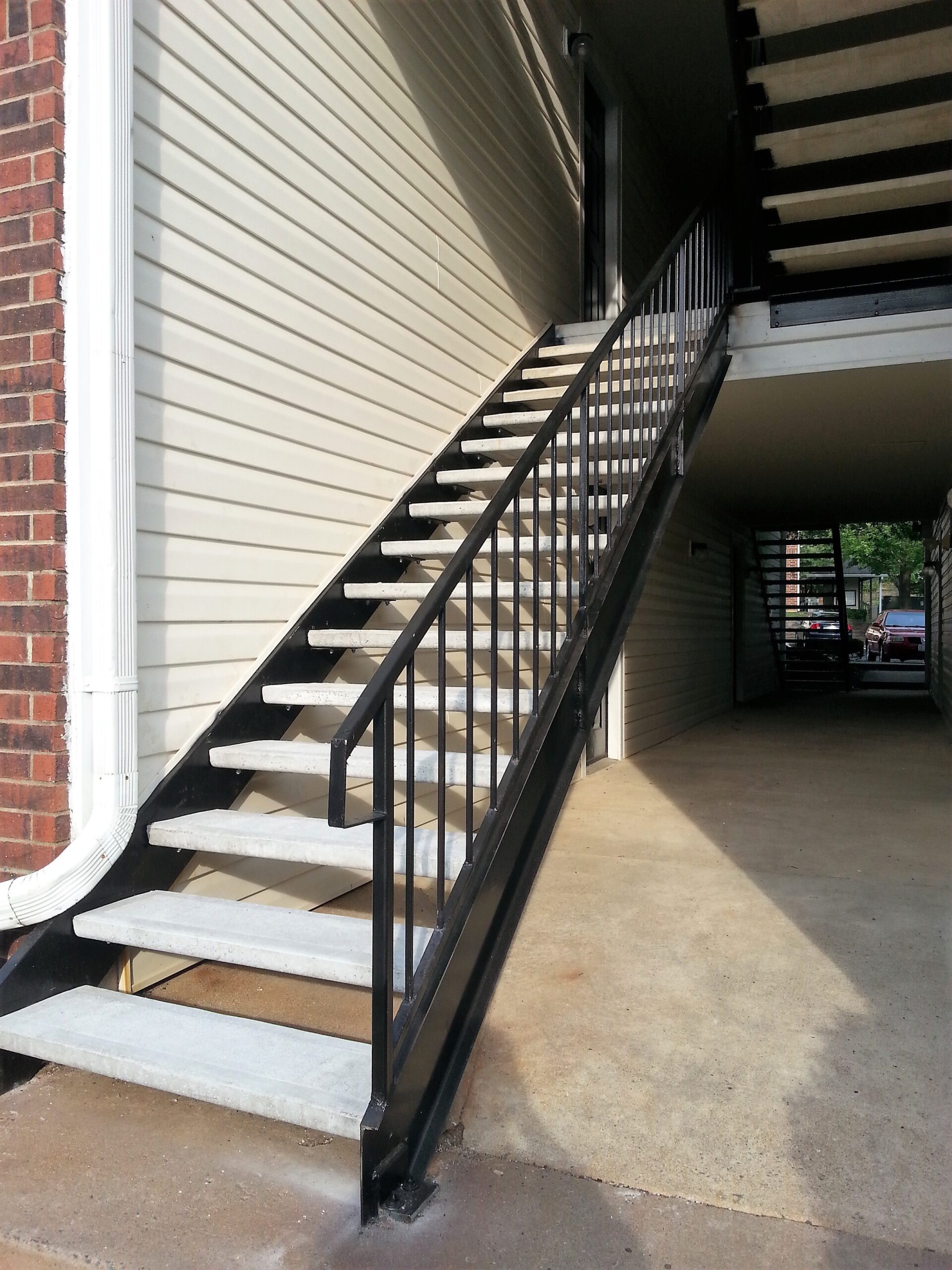This showcases a completed loudoun stairs project within an apartment complex in northern virginia. 